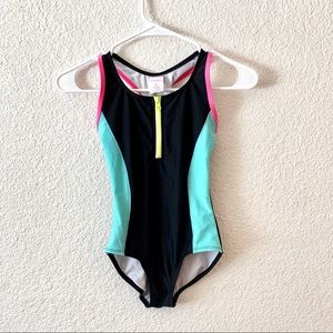 Girls xhilatarion Black And Neon One Piece